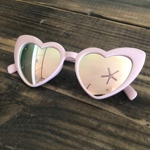 Pink heart shaped sunglasses
